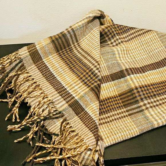 Brown Plaid Unisex Scarf - Picture 2 of 5